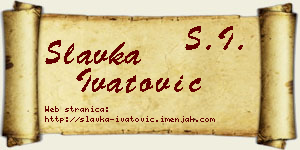Slavka Ivatović vizit kartica